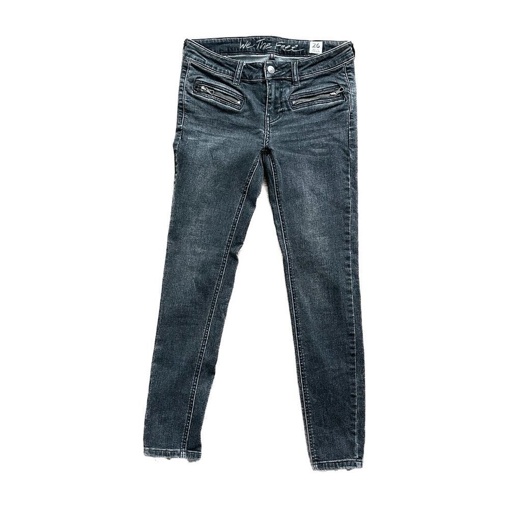 FREE PEOPLE Jet Low Rise Skinny Jean in Galaxy Black - Size 26